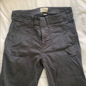 Grey JCrew High Wasted Skinny Jean Crop Pants